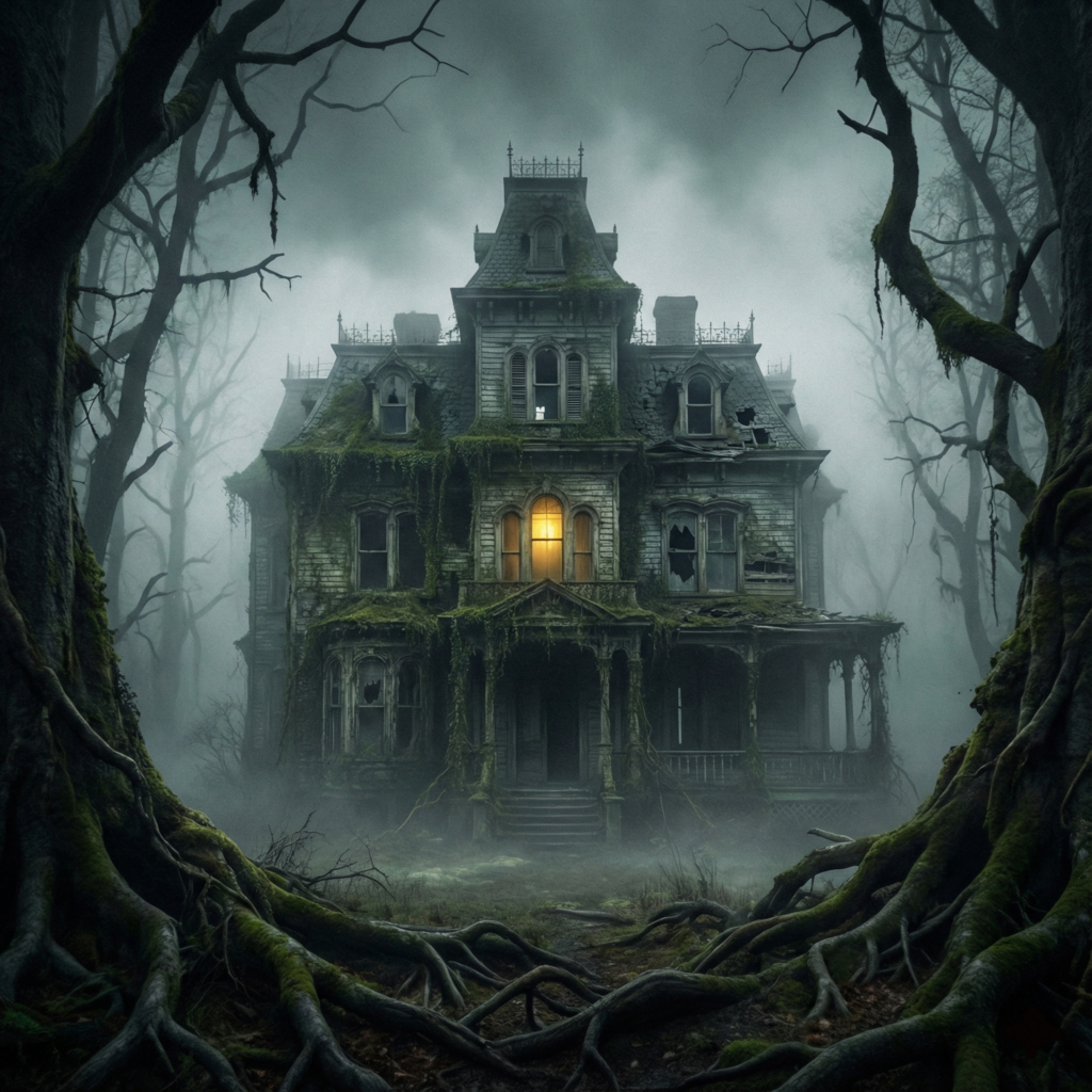 Korku Ormanı'nın sisli ve karanlık atmosferinde yer alan terk edilmiş Yabandaki Ev parkuru.