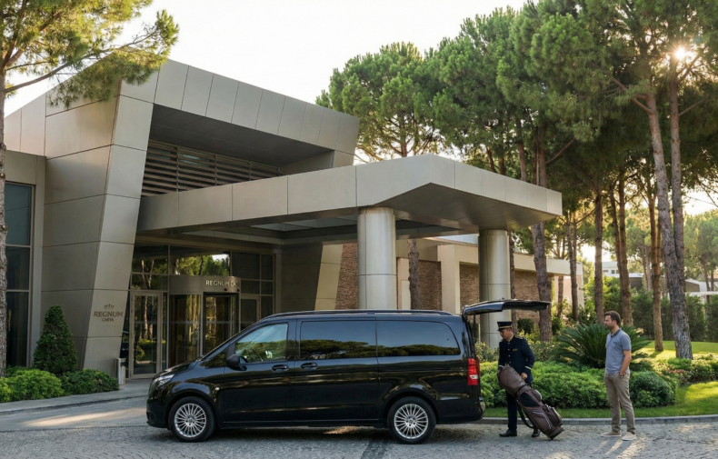 VIP-Golf-Transfer nach Belek: Sicherer Transport für Golfgepäck und Koffer.