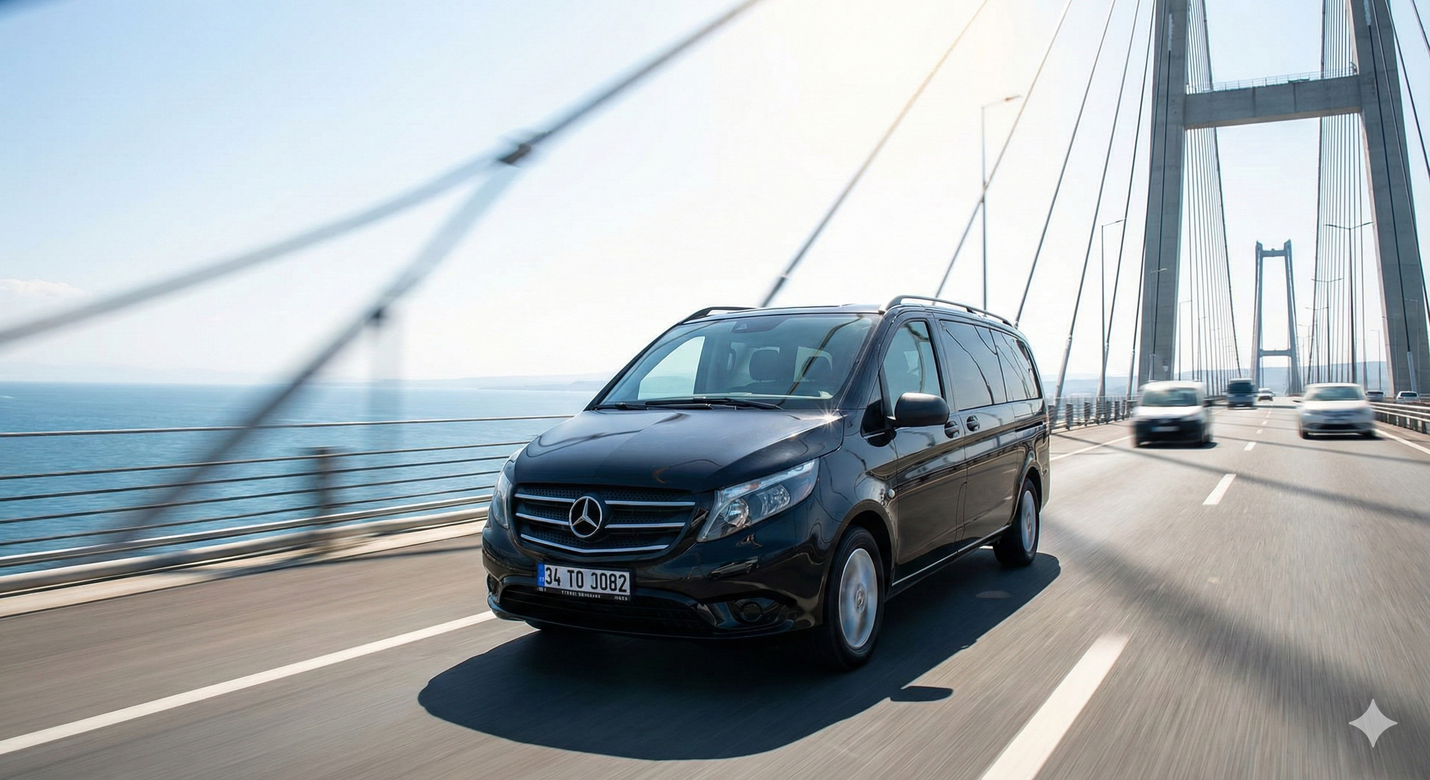 Business-Transfer von Istanbul nach Bursa über die Osmangazi-Brücke mit Mercedes Vito.