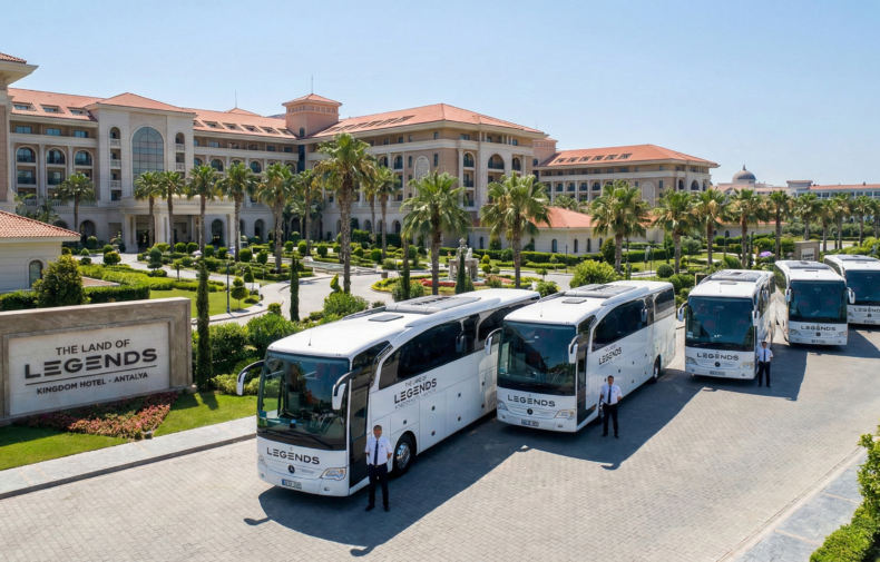 Luxury bus and coach fleet rental for MICE events and group transfers in Antalya Belek hotels.